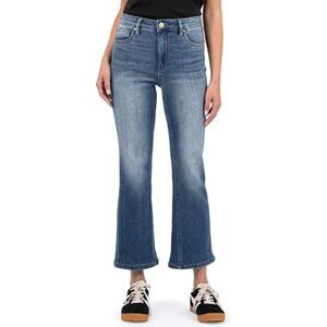 Kut from the Kloth Size 4 Blue Kelsey Fab Ab Ankle Flare Jeans High Rise O13-10